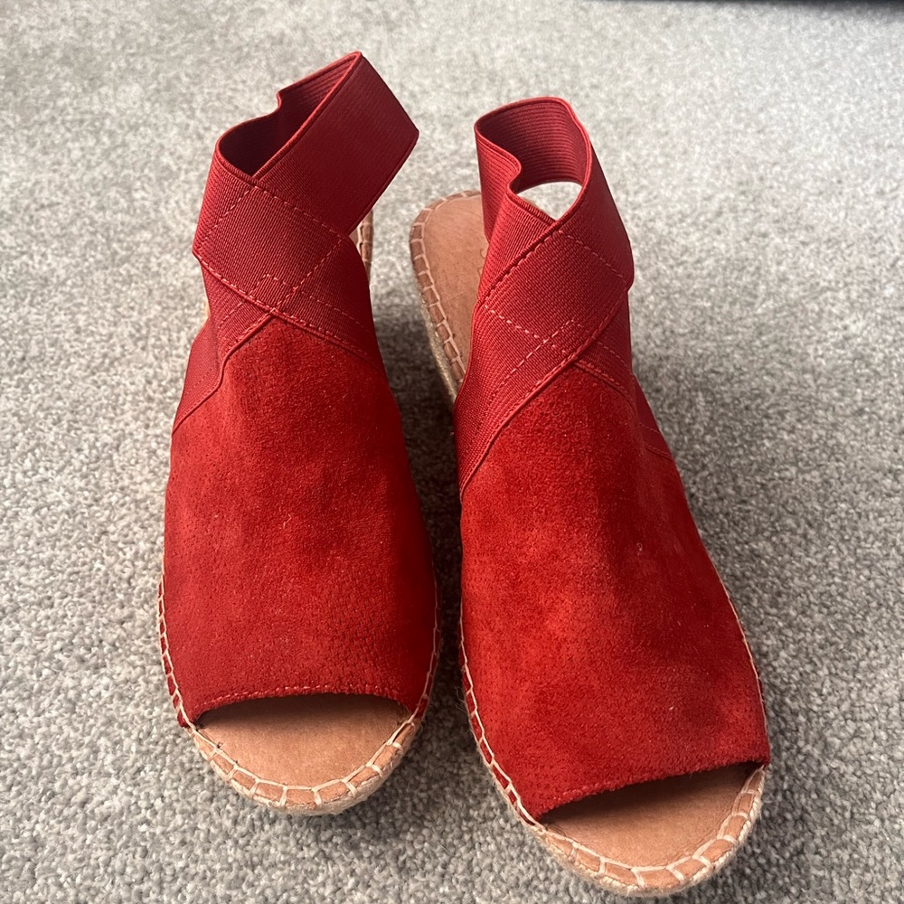 Gentle Souls Red Espadrille Sandals